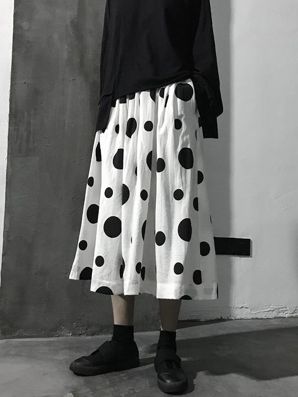 Vintage Original Polka-Dot A-line Skirt