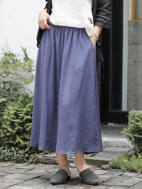 Casual Simple Solid Color Retro Skirts