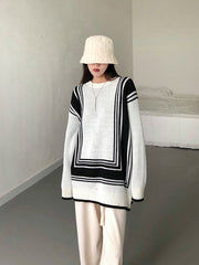 Casual Simple Geometric Pattern Sweater