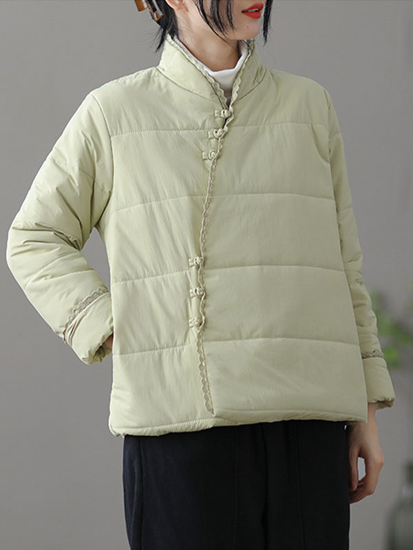 Retro Loose Solid Color Cotton Outwear