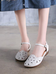 Original Solid Hollow Applique Sandals