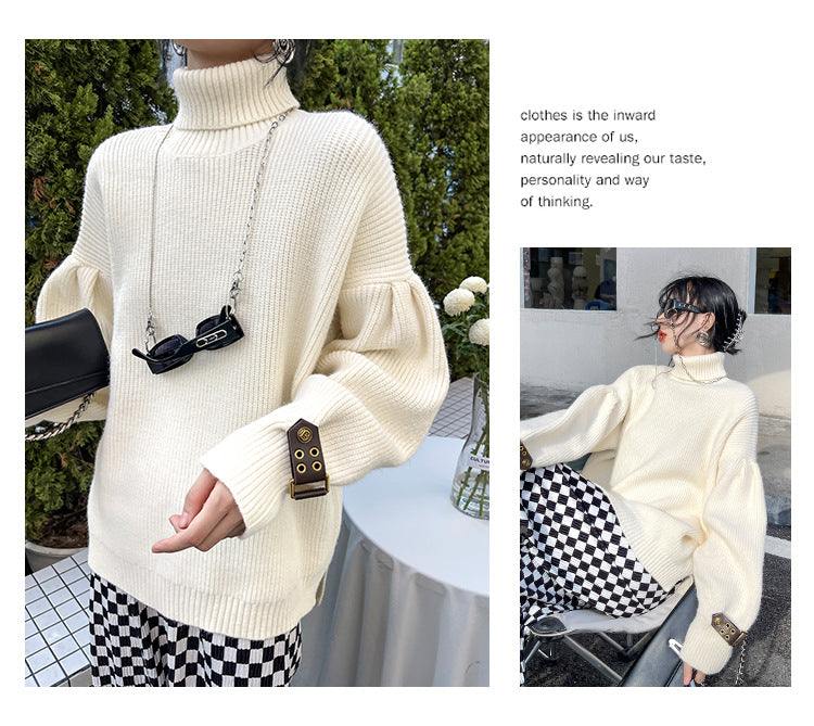 Urban Loose Lantern Sleeve Knit Sweater