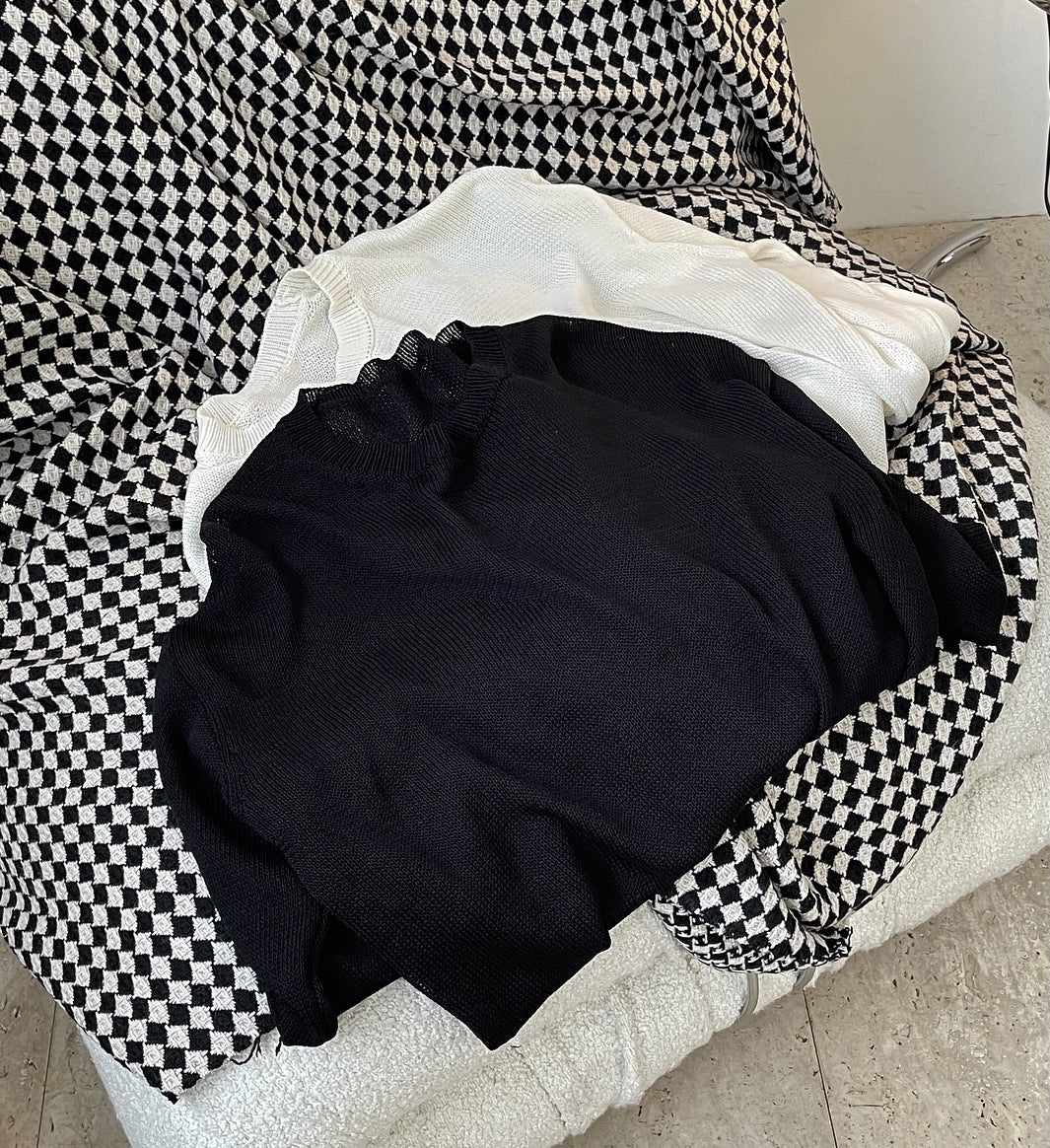 Simple Solid Color Crewneck Sweater