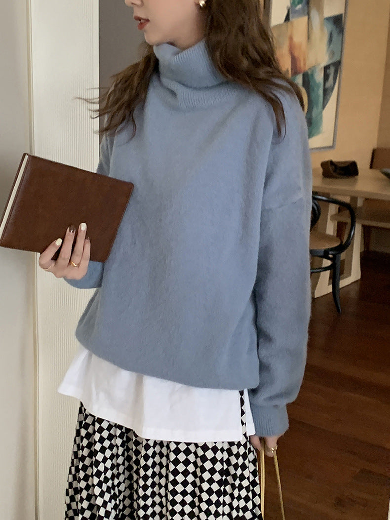 Casual Solid Color Blouse Sweater