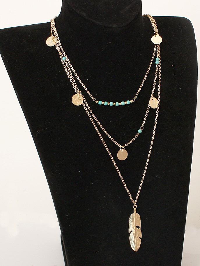 Sequined Alloy&Turquoise Necklaces