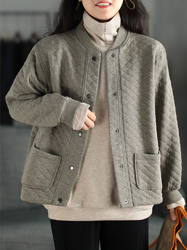 Women Solid Color Loose Casual Jacket