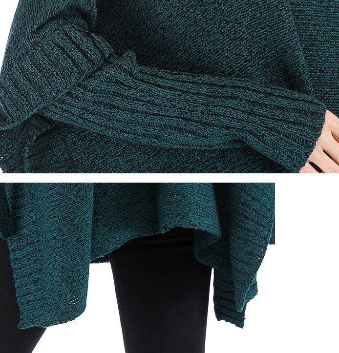 Turtleneck Loose Irregular Knit Sweater