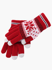 Christmas Snowflake Thciken Knitted Wool Gloves