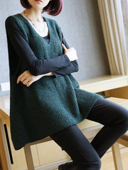 Casual V-Neck Knitting Vest