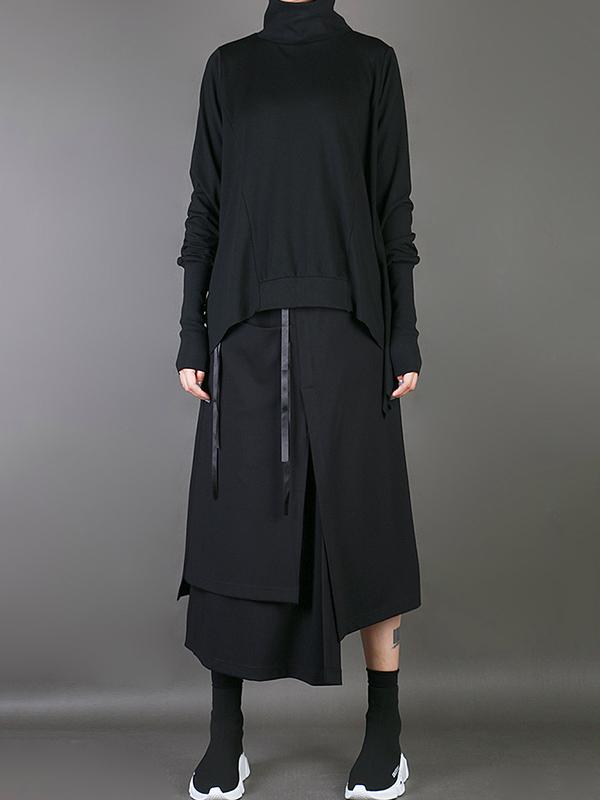 Loose Solid Cropped Batwing Cloak