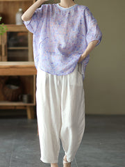 Round Neck Printed Casual Loose T-Shirt