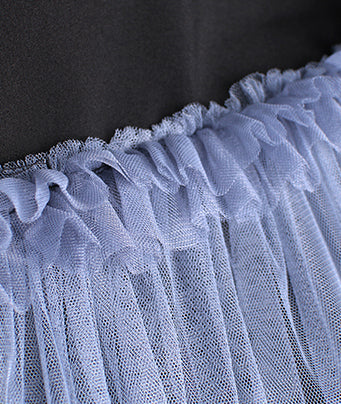 Shirt Stitching Net Gauze Platycodon Print Midi Dress