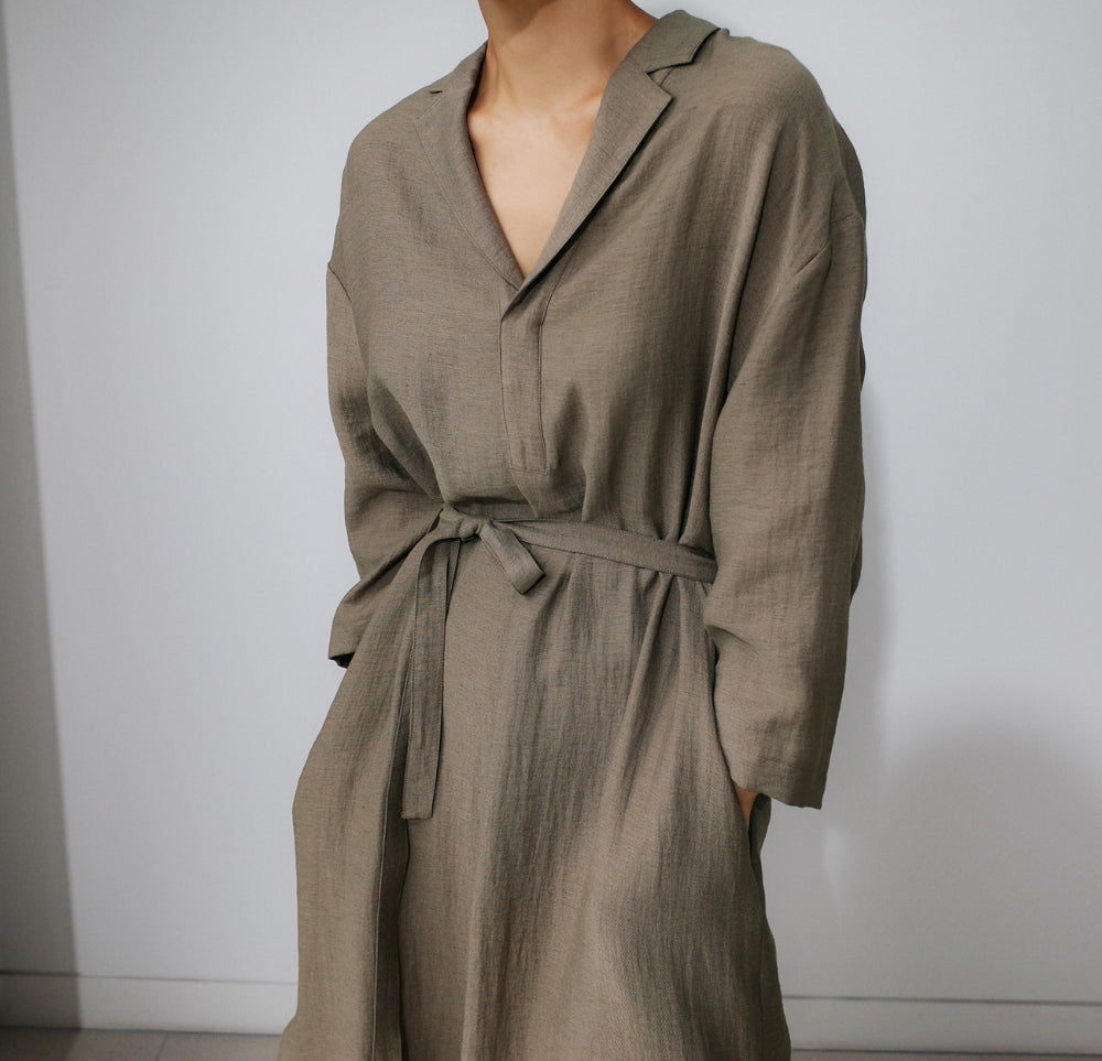 Loose Solid Color Shirt Dress