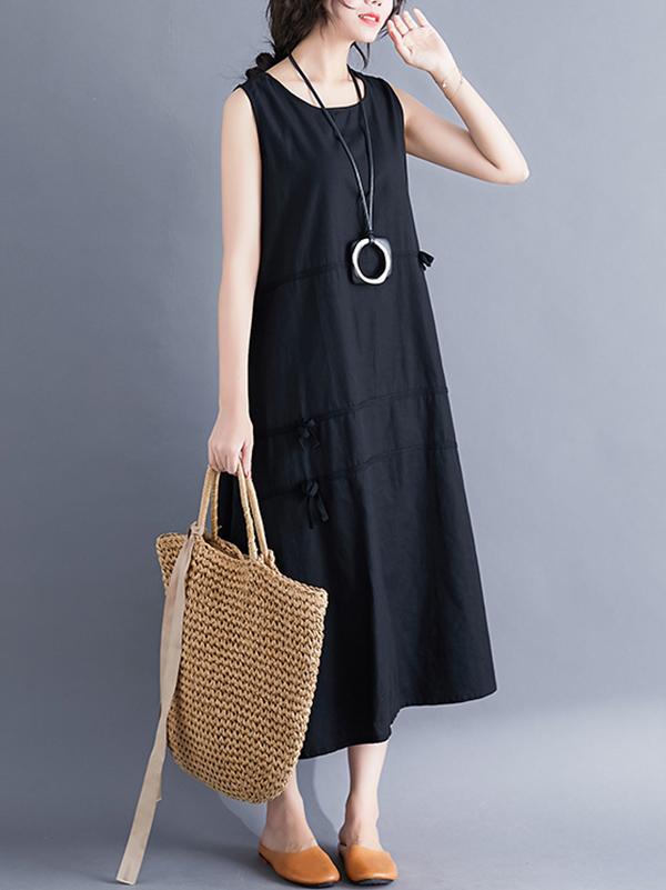 Casual Sleeveless A-line Long dress