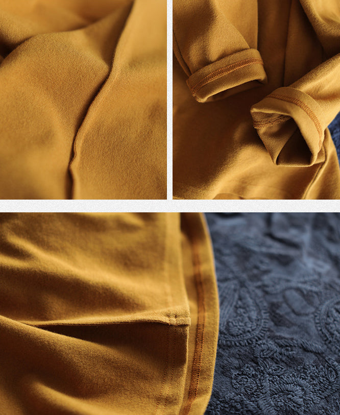 Simple Solid Color Turtleneck Long Sleeve T-Shirt