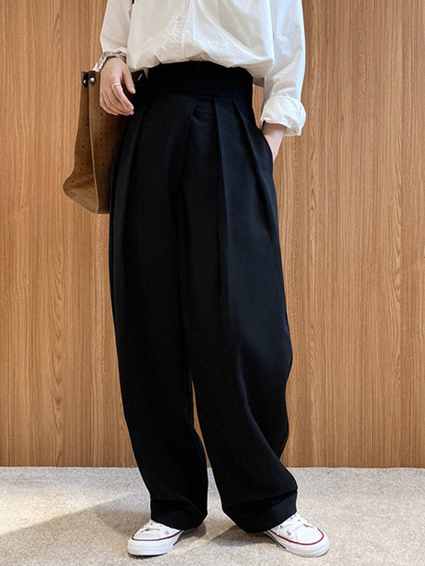 Roomy Wide-Leg Velcro Suit Pants