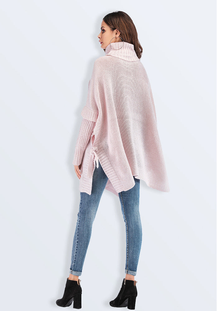 Turtleneck Loose Irregular Knit Sweater