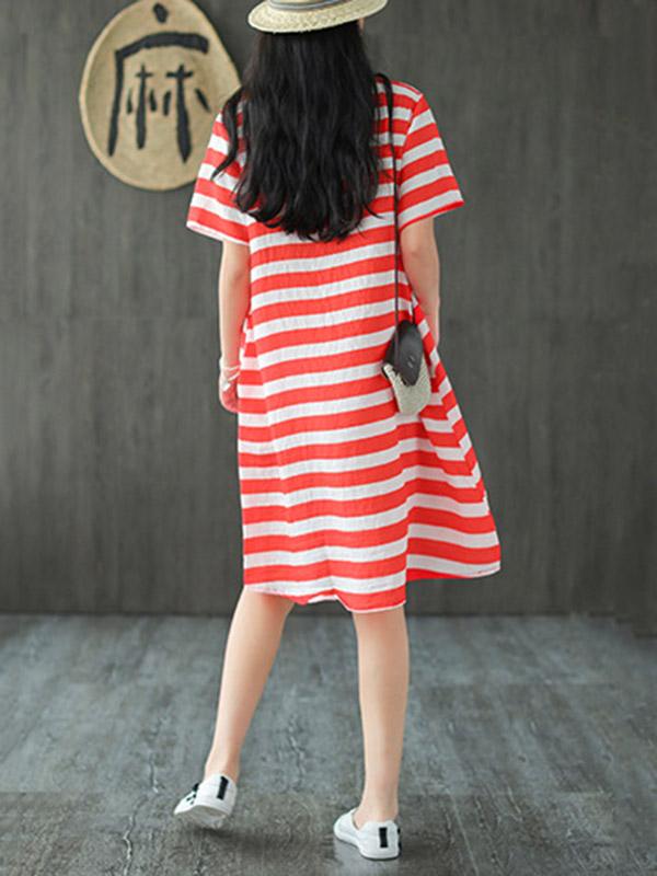 Original Stripe Round-Neck Dress