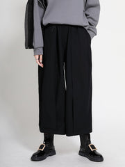 Casual Solid Wide Leg Pants