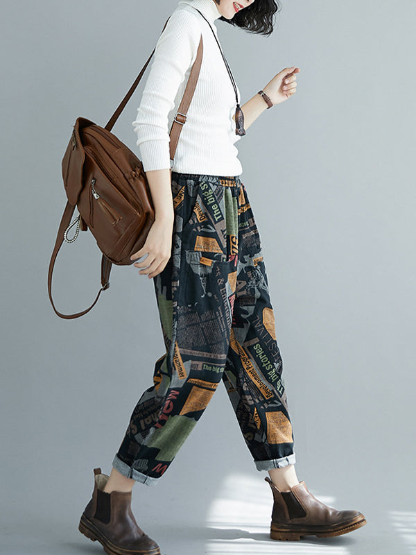 Women Printed Loose Casual Pants