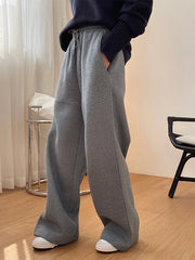 Loose Urban Solid Color Wide-Leg Pants