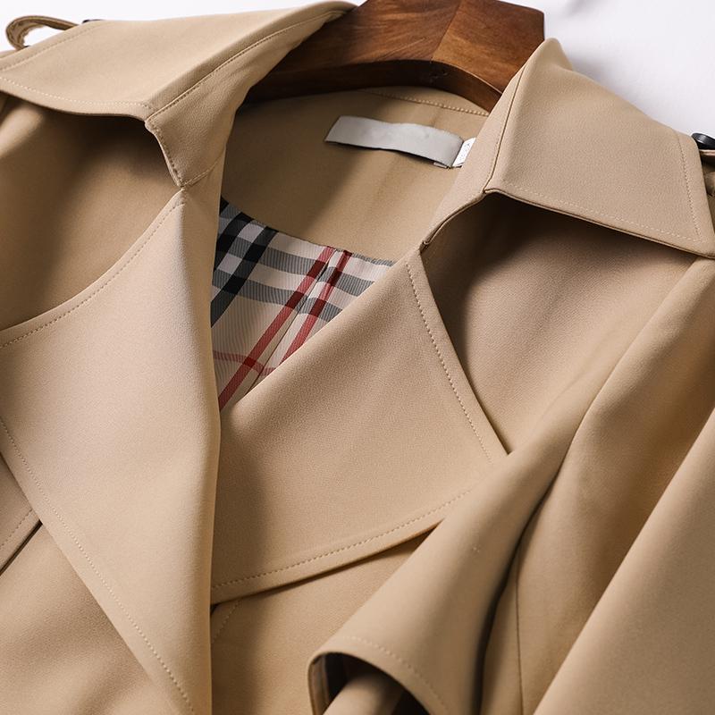 Solid Color Lapel Collar Mid-Length Coat