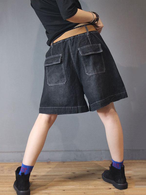 Fashion Plus Size Loose Denim Shorts Pants