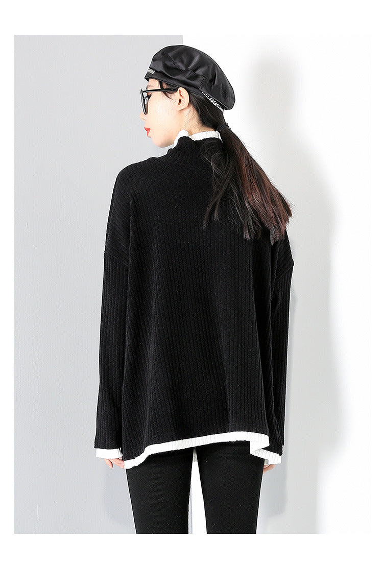 Women High Neck Pullover Casual Sweater