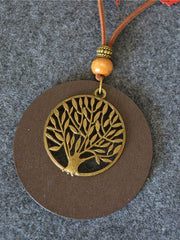 Simple Wood Tree Necklace