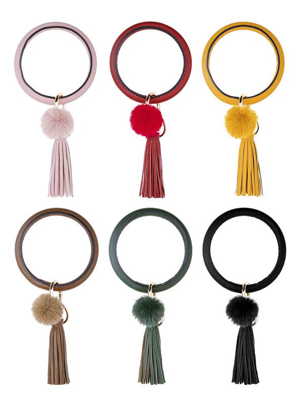 Big Circle Tassel Bracelet Keychain