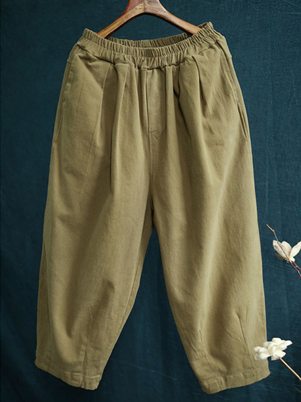 Cotton Wide Leg Casual Pant