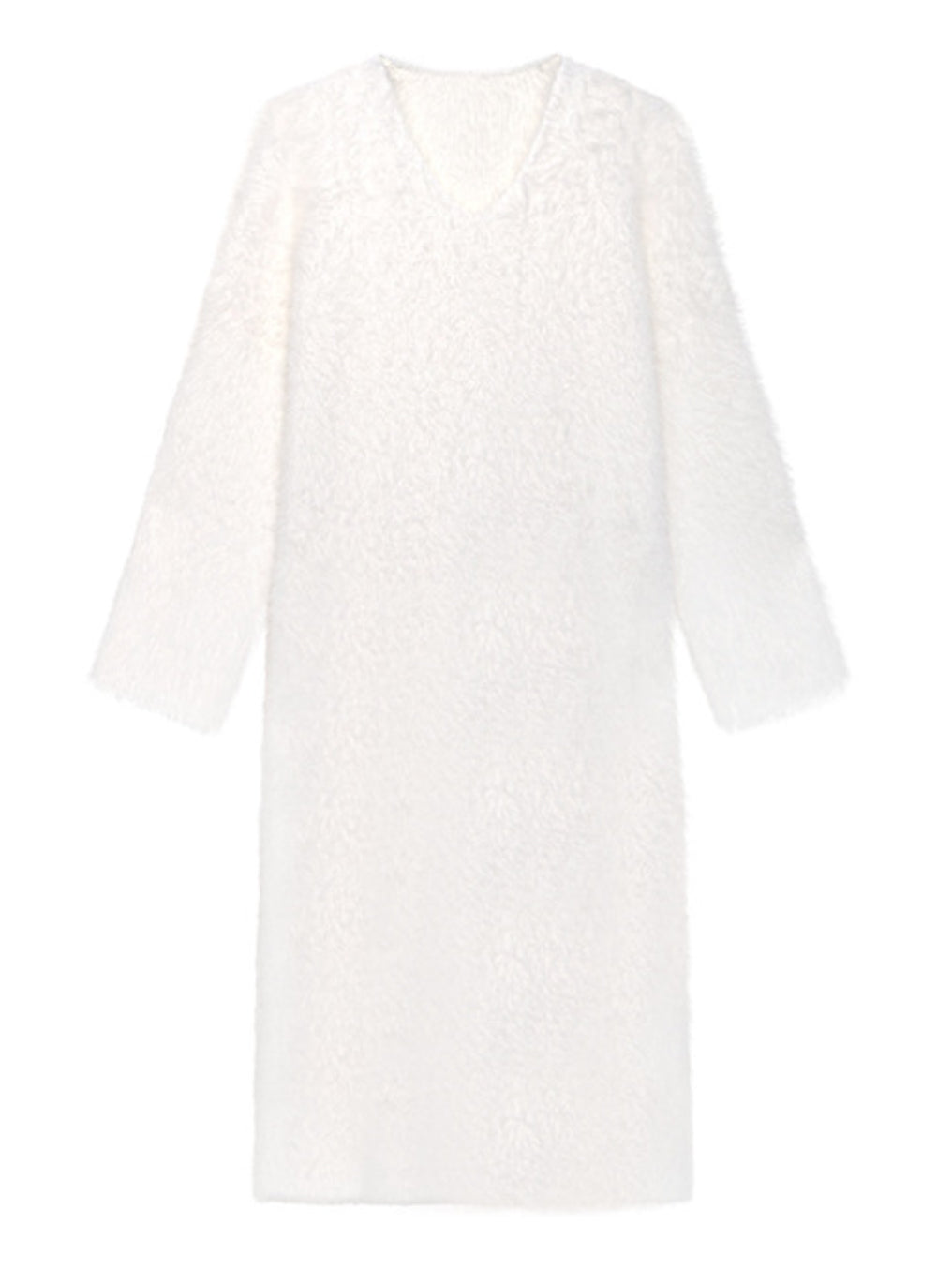 Original Pure Color V-Neck Long Sleeves Sweater Dress