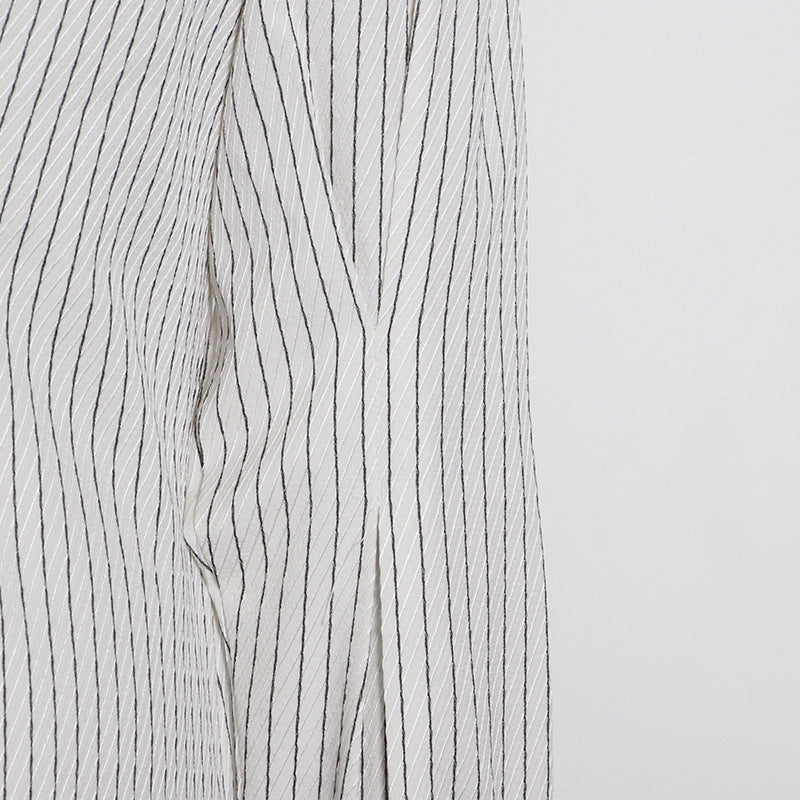 Casual Lapel Collar Striped Long Sleeve Shirt