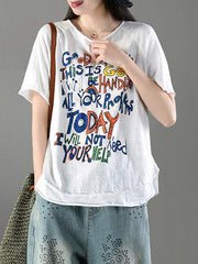 Simple Letter Printed T-shirt