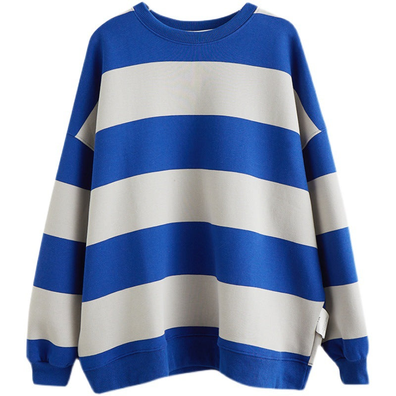 Loose Striped Thicken Sweatshirt