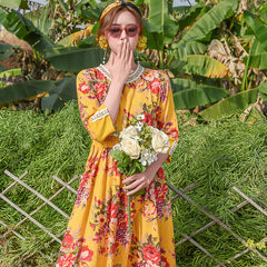 Loose Ethnic Embroidered Maxi Dress