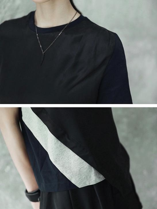 Split-joint Asymmetric T-shirt Tops