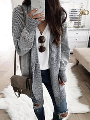 Casual Plaid Woolen Cardigan Outerwear