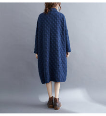 Women Retro Polka Dot High Neck Dress