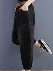 Women Plus Velvet Thick Loose Casual Pants