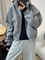 Casual Thicken Solid Color Zipper Sport Outwear