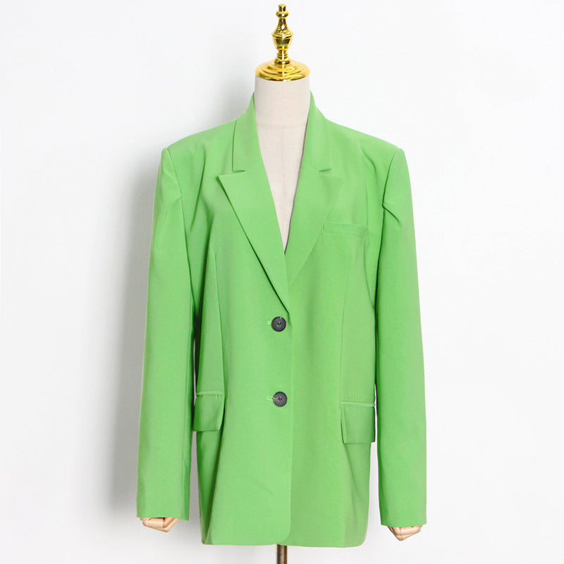 Classic Loose Solid Color Blazer Outwear