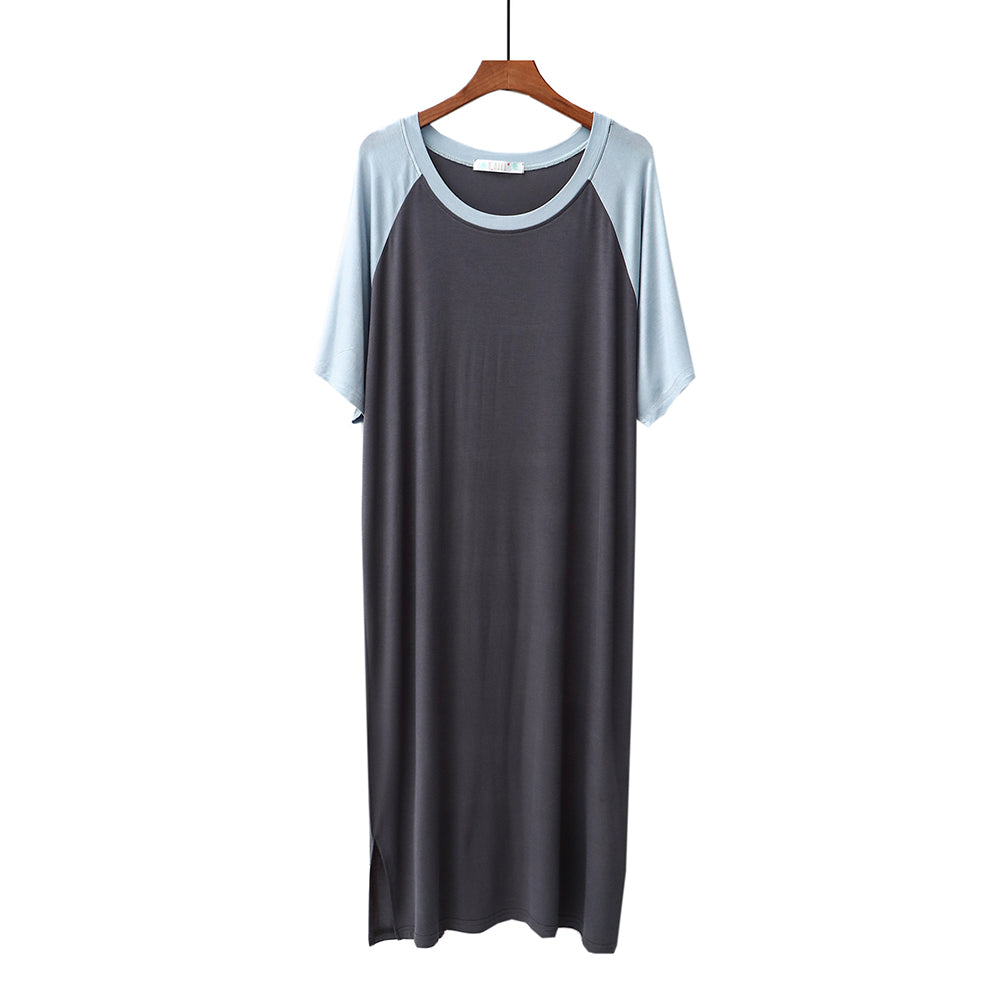 Loose Contrast Color Pajamas Nightdress Casual Homewearr