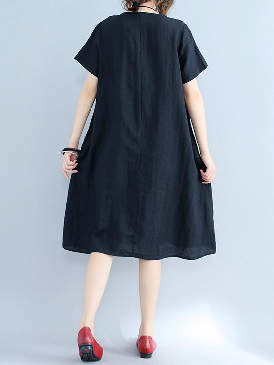 Irregularity Circle Cotton Shirt Dress