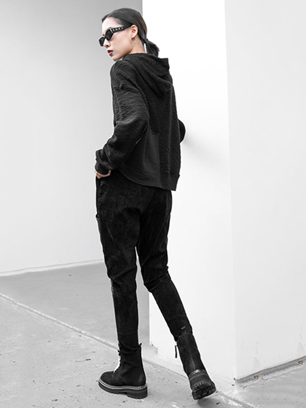 Vintage Corduroy Split-Joint  Asymmetric Empire Casual Pants
