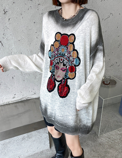 Loose Long Sleeve Casual Gradient Sweater