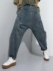 Solid Simple Wide Leg Casual Jeans