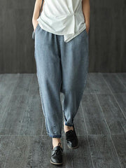 Loose Simple Comfortable Jean Harem Pants