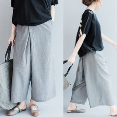 Large Vertical Striped Wide-Leg Pants