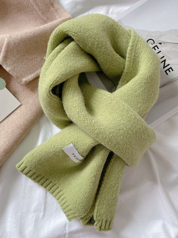 Plain Casual Wool Versatile Scarf